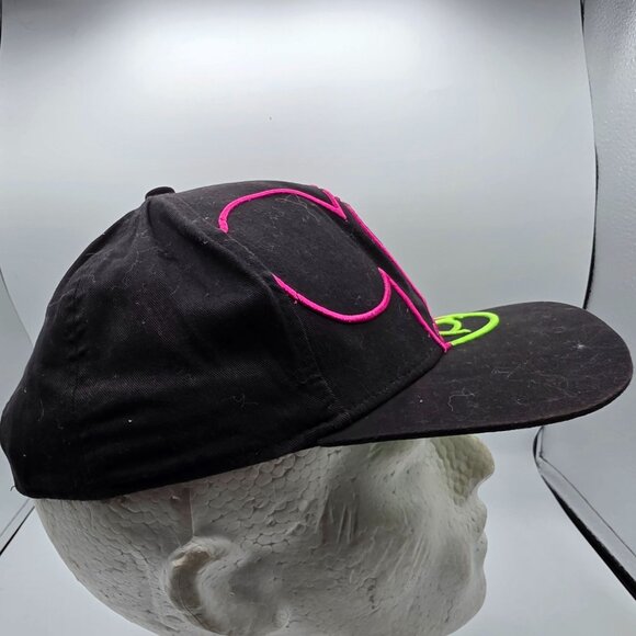 Disney Neon Mickey Mouse Black Snapback Hat Adjustable Bright Embroidered Cap - Picture 4 of 9